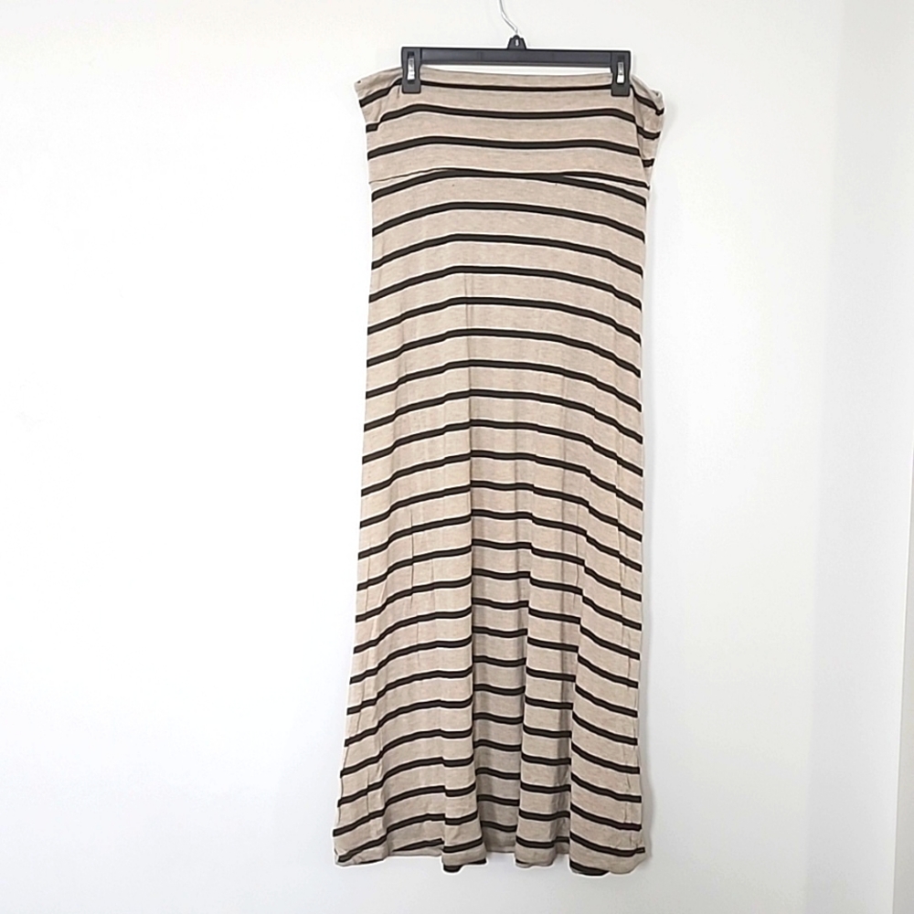 PROMESA BEIGE & BLACK MAXI SKIRT SIZE L